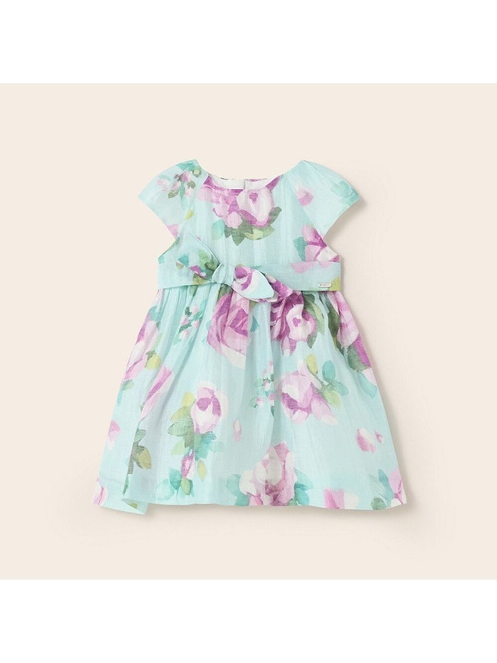 Mayoral Pastel Floral Dress with Bow